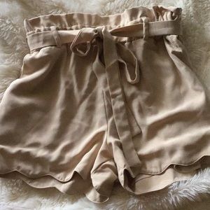 Tan Pair of shorts